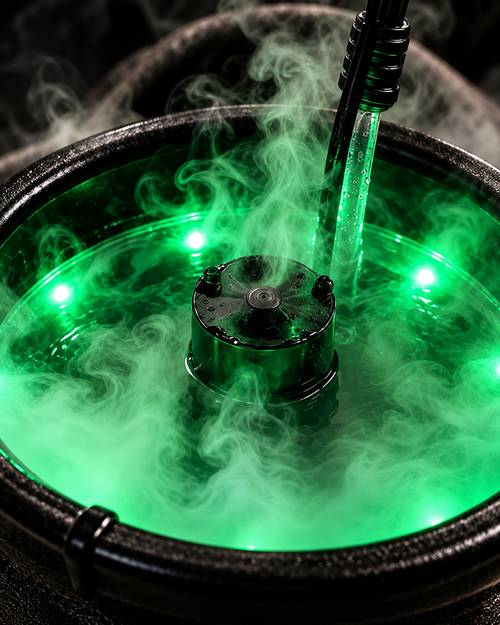 Spooky Halloween Skeleton Cauldron with Fog Effect – Light Up Decor